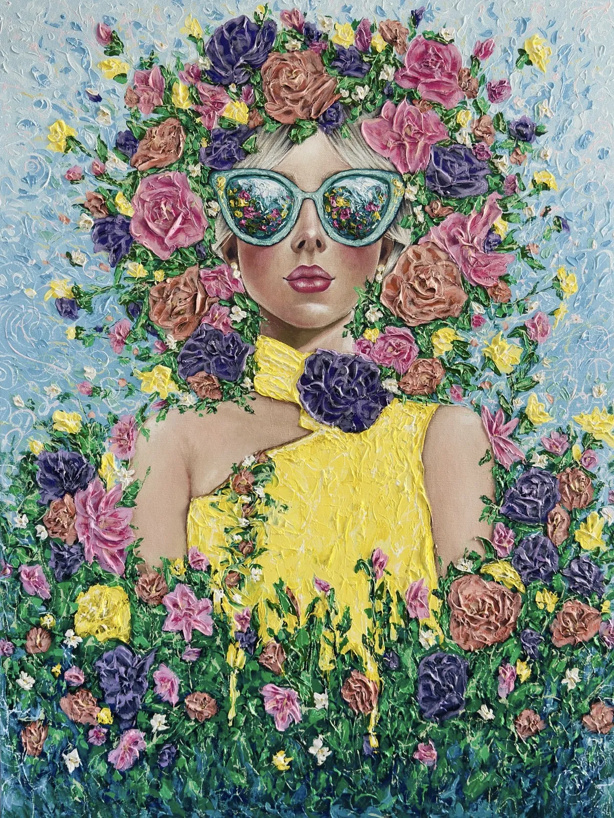 Bild von Majestät des Frühlings von Elena Adele Dmitrenko, Größe: 48 x 36 in, hergestellt aus pastoses Acryl auf Leinwand, Malerei Medium, aus Polen, Teil der Majestic Lady's Serie, zum Preis von $5200