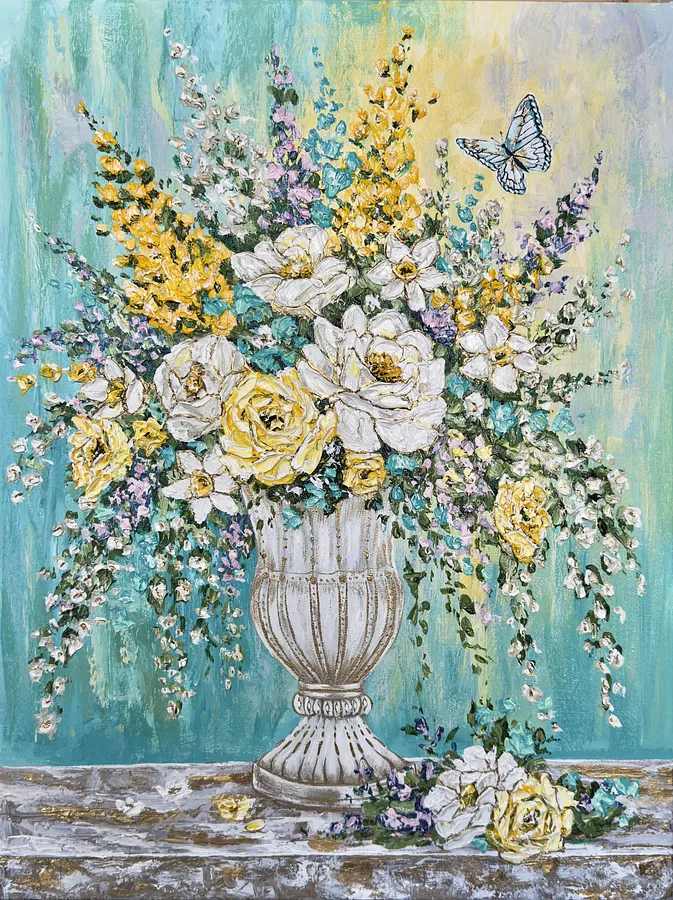 Bild von Gelassenheit von Elena Adele Dmitrenko, Größe: 61 x 46 cm, hergestellt aus Acryl-Impasto auf Leinwand, Malerei Medium, aus Polen, Teil der Magic Garden Serie, zum Preis von $1280