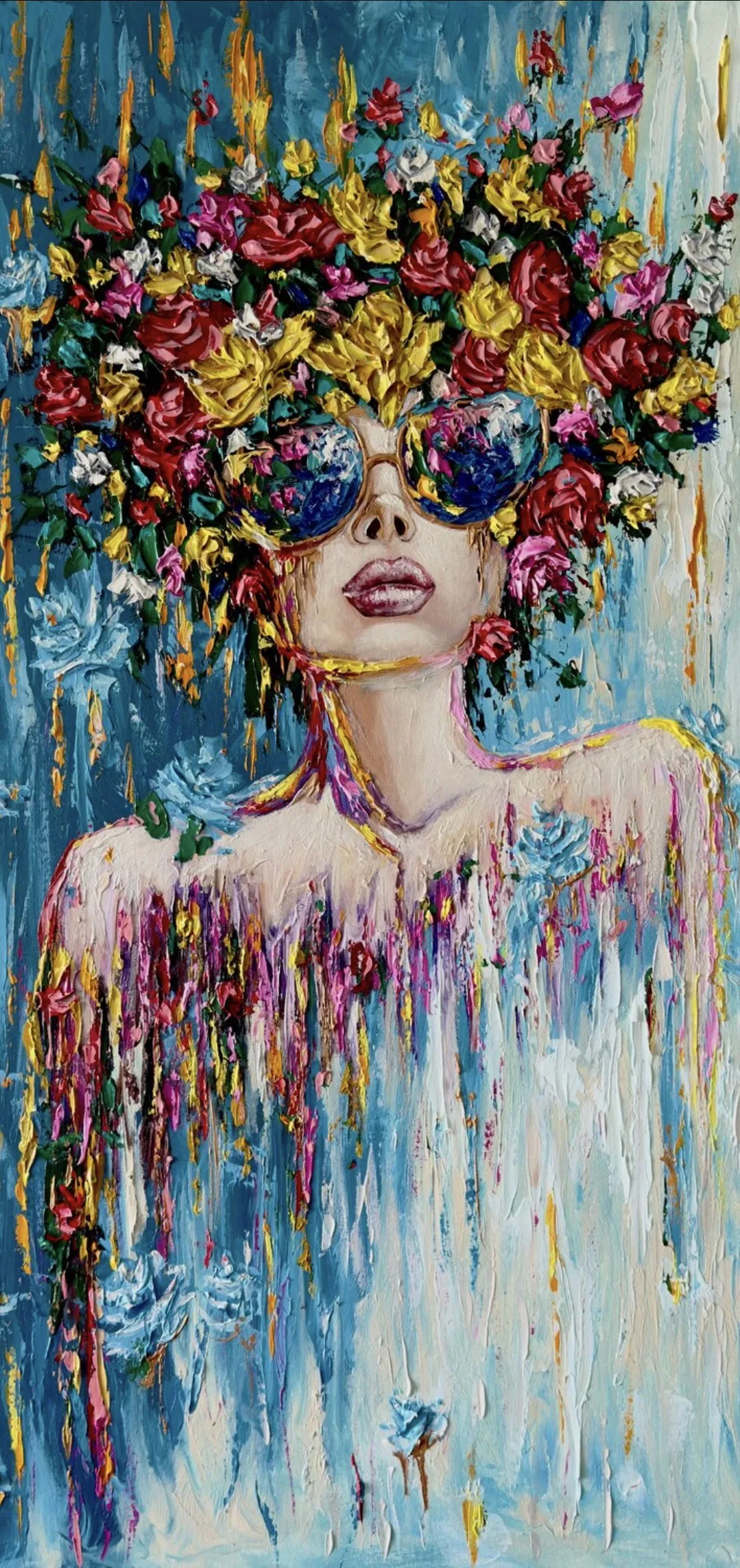 Obraz Jej Wysokość Neapol autorstwa Elena Adele Dmitrenko, rozmiar: 48 x 36 in, wykonany z akryl impasto na płótnie, medium Malarstwo, z Naples, Floryda, USA, część serii Majestatyczna Dama, cena: $4280