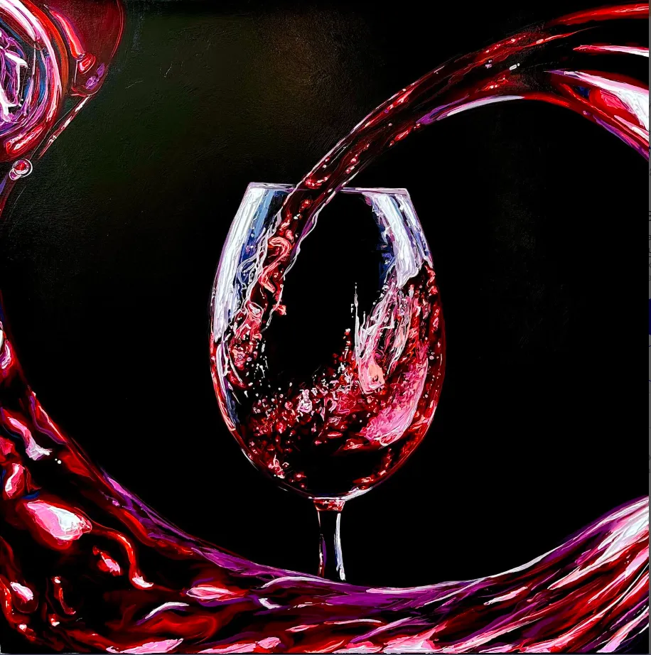 Bild von Glas mit Rotwein von Elena Adele Dmitrenko, Teil der Stillleben Serie