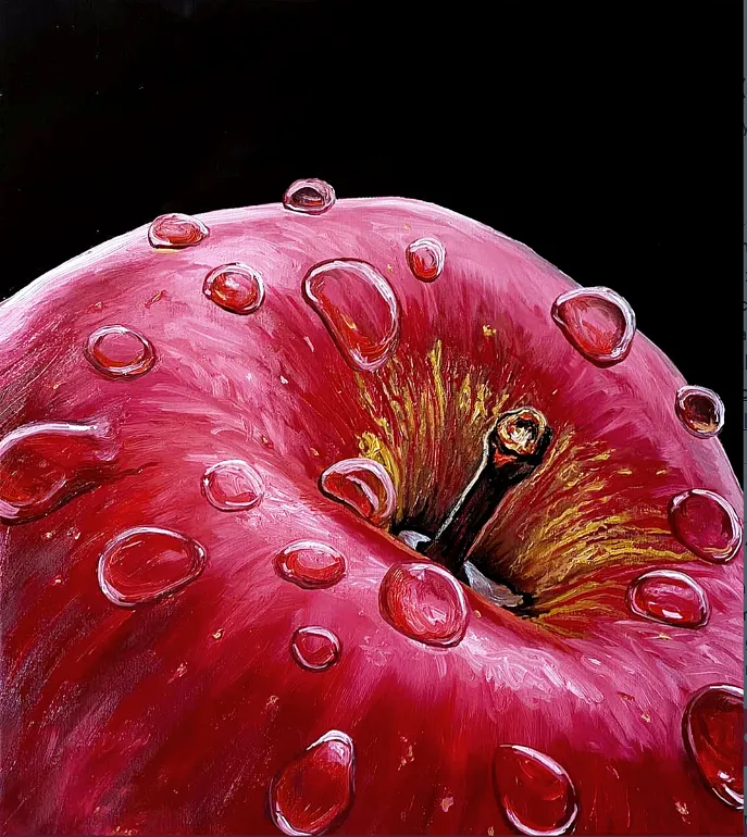 Bild von Roter Apfel von Elena Adele Dmitrenko, Teil der Stillleben Serie