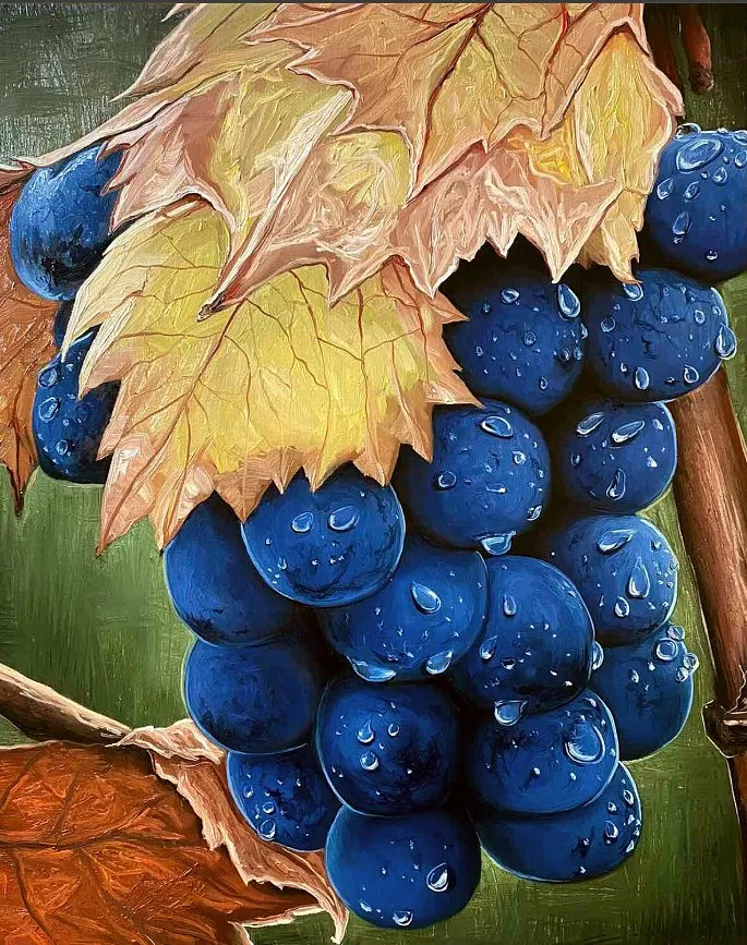 Bild von Trauben von Elena Adele Dmitrenko, Teil der Stillleben Serie