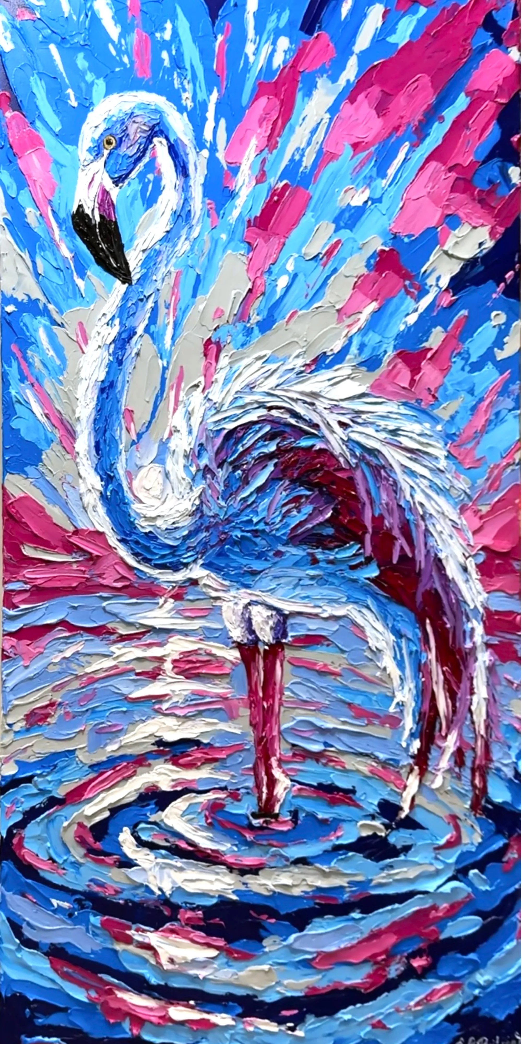 Bild von Süßer blauer Flamingo von Elena Adele Dmitrenko