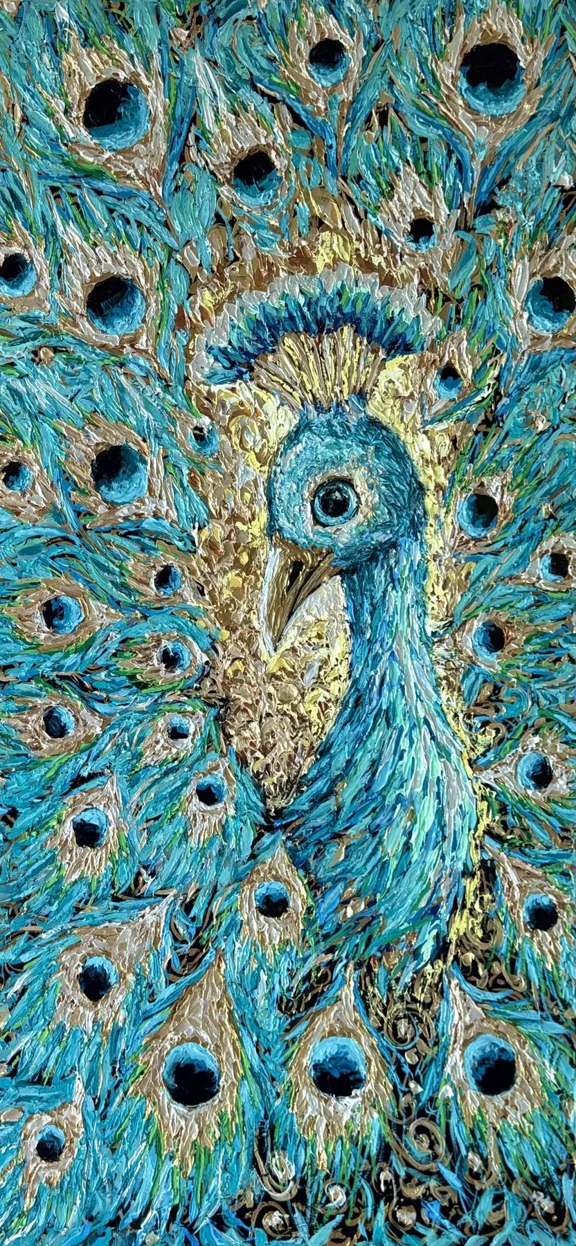 Bild von Majestätischer Aqua-Pfau von Elena Adele Dmitrenko, Teil der Magic Garden Serie