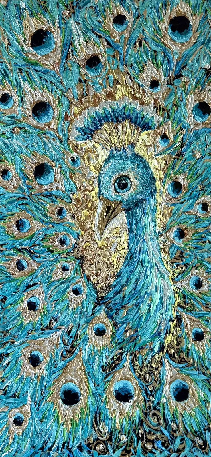 Bild von Majestätischer Aqua-Pfau von Elena Adele Dmitrenko, Teil der Magic Garden Serie