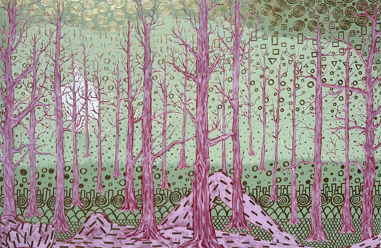 Obraz Połączone autorstwa Elena Adele Dmitrenko, rozmiar: 42 x 64 inches, 107 x 163 cm, wykonany z akryl na płótnie, część serii Wolność, cena: $4200