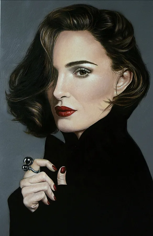 Imagen de Natalie Portman de Elena Adele Dmitrenko, tamaño: 80 x 50 cm / 32 x 20 inches, hecho de óleo sobre lienzo, parte de la serie Retrato's, con un precio de $2800